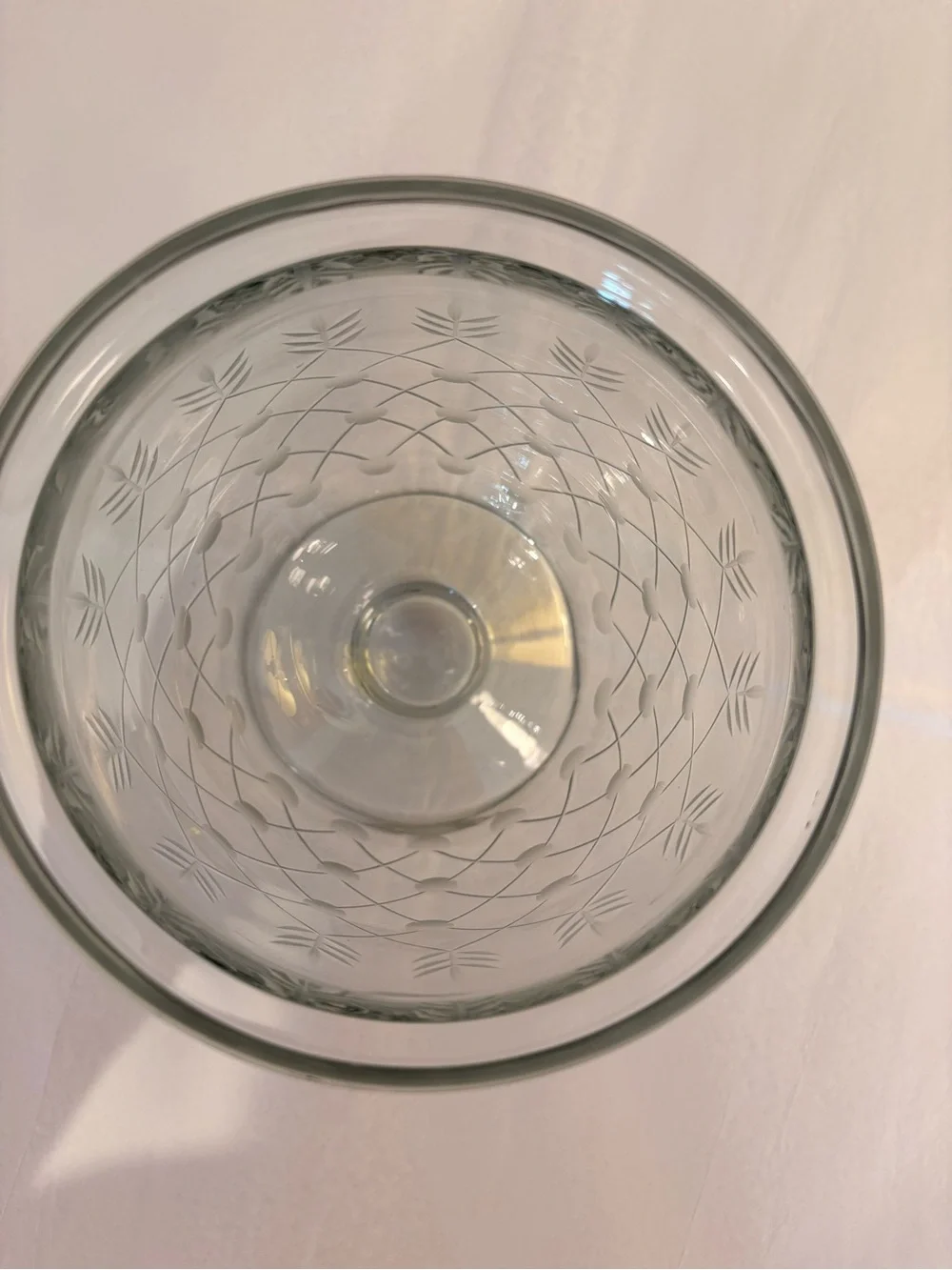 Etched Clear Glass Pedestal 6” Tall Hurricane / Vase
